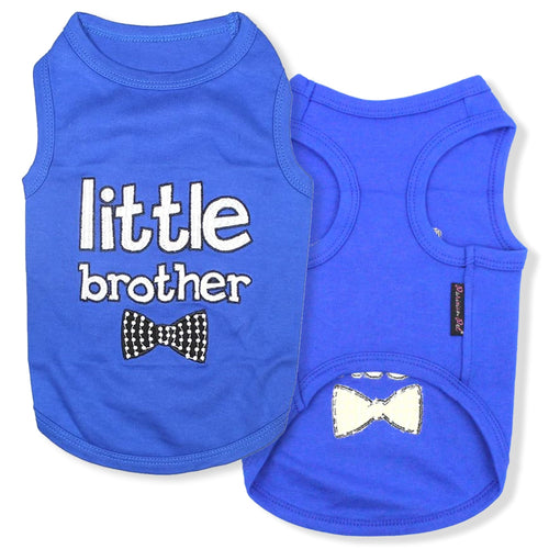 Parisian Pet Dog Cat Clothes Tee Shirts Little Brother T-Shirt L